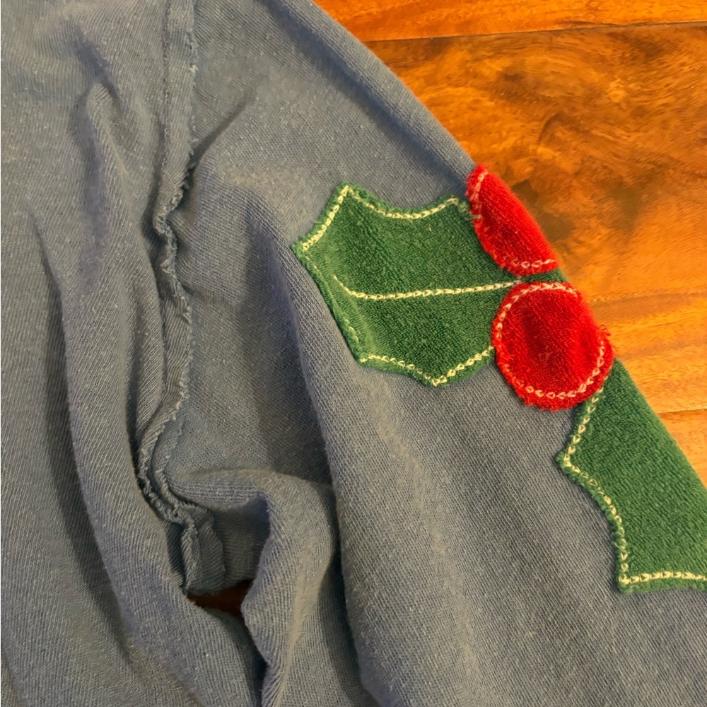 Free People We The Free You're A Star Tee Blue Riviera Small S Holly Christmas - Picture 10 of 13